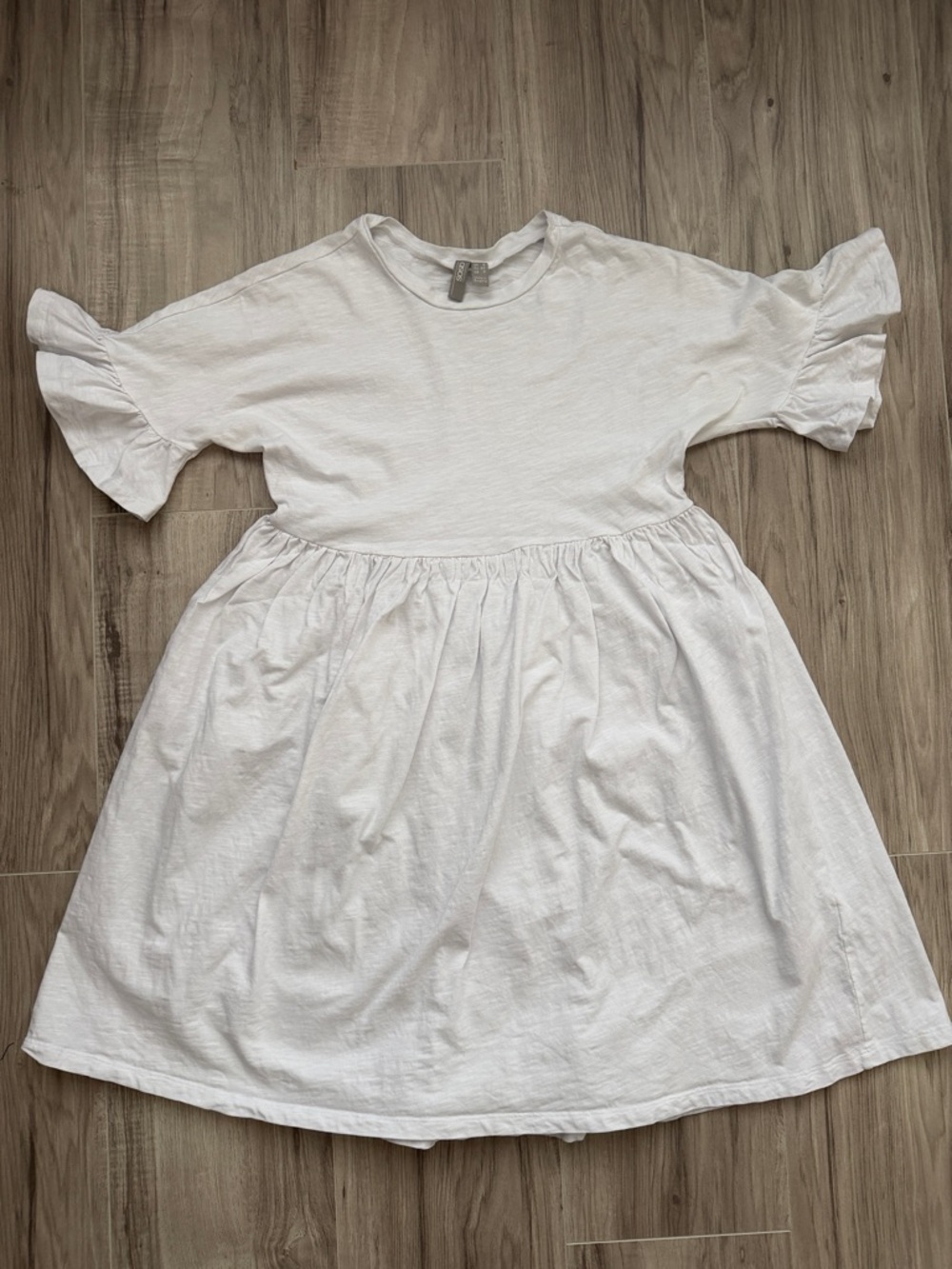 ASOS White Ruffle-Sleeve Mini Dress